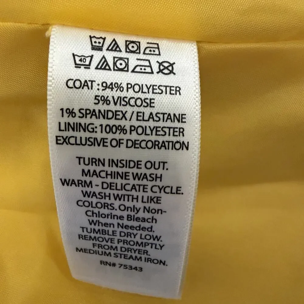 Max Studio Girls Pea Coat Yellow Size 12 Months Bell Sleeves With Bows